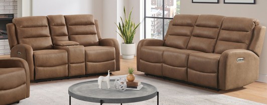 Avanti Brown Power Sofa & Loveseat